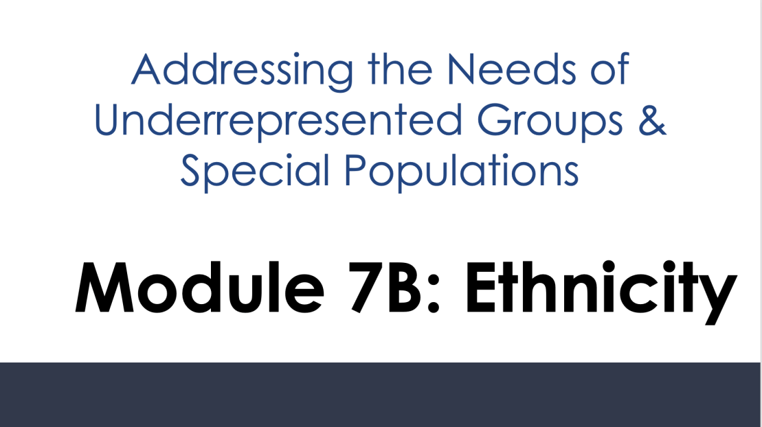 Module 7B - Ethnicity