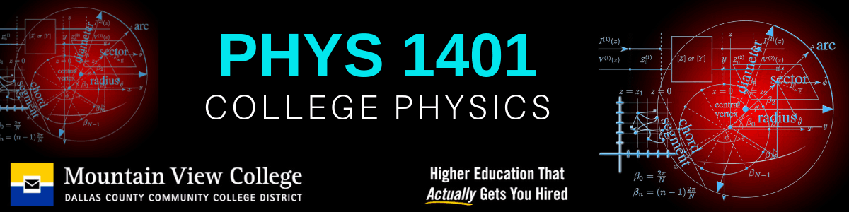 Physics 1401 course banner